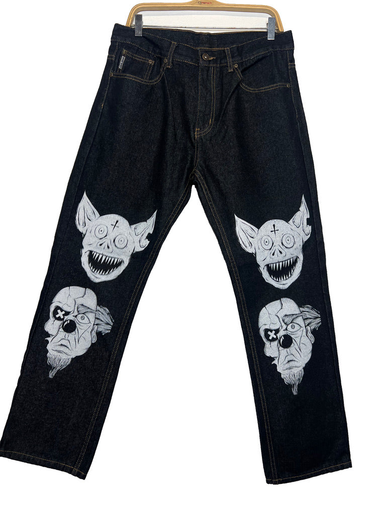 Clown Denim Jeans - Black - BrosXCo