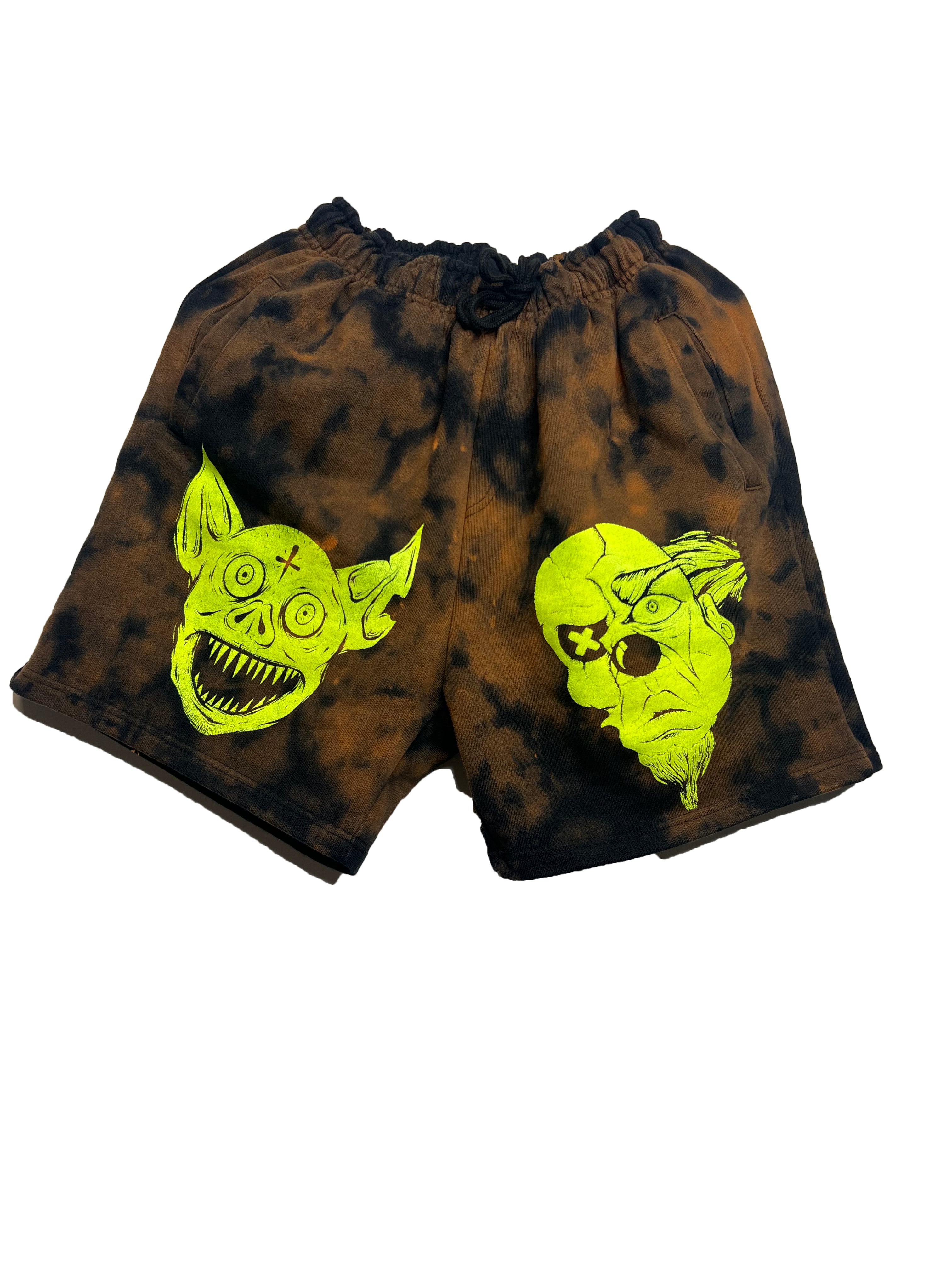 Bleached Shorts - Black - BrosXCo