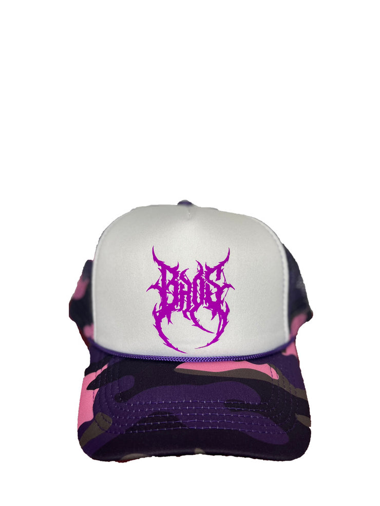 Camo Puff Print Trucker - Purple - BrosXCo