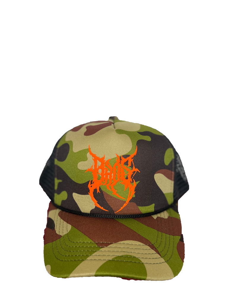 Camo Puff Print Trucker - Green - BrosXCo