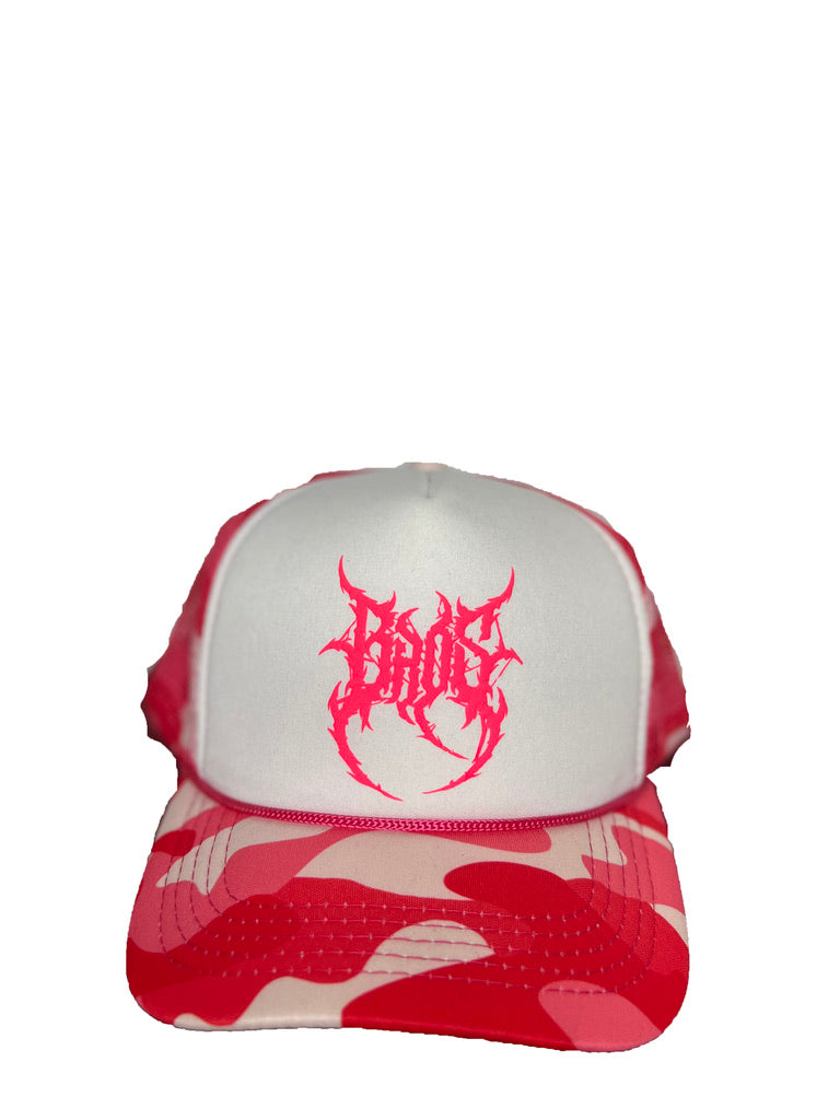 Camo Puff Print Trucker - Pink - BrosXCo