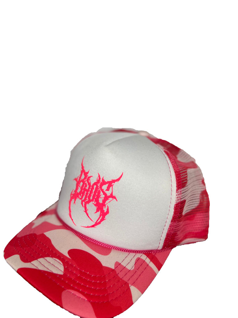 Camo Puff Print Trucker - Pink - BrosXCo