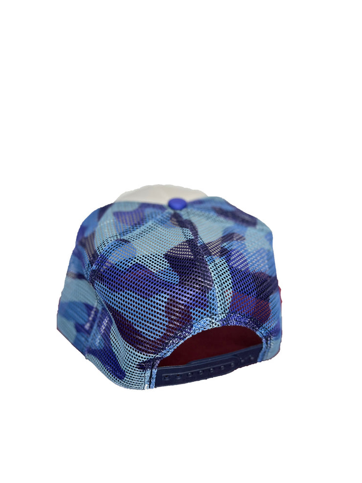 Camo Puff Print Trucker - Blue - BrosXCo