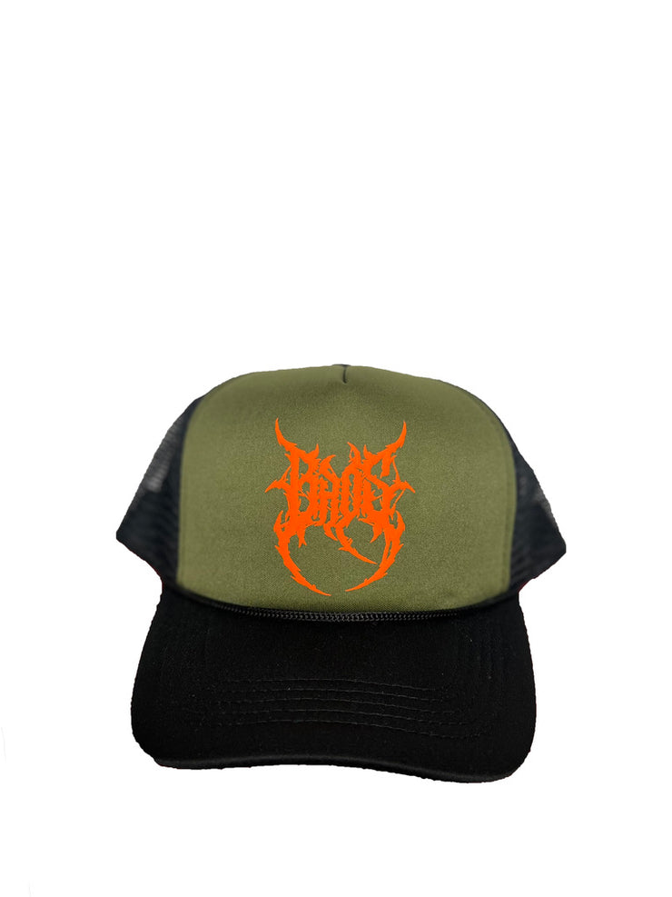 Puff Print Trucker - Olive - BrosXCo