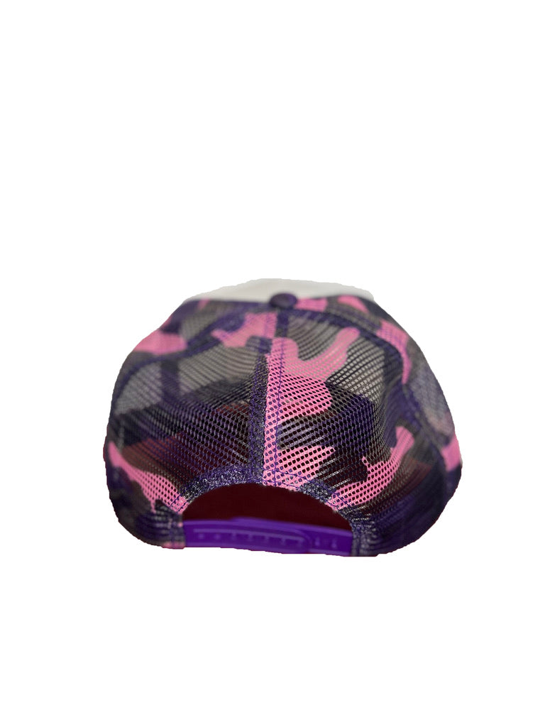 Camo Puff Print Trucker - Purple - BrosXCo