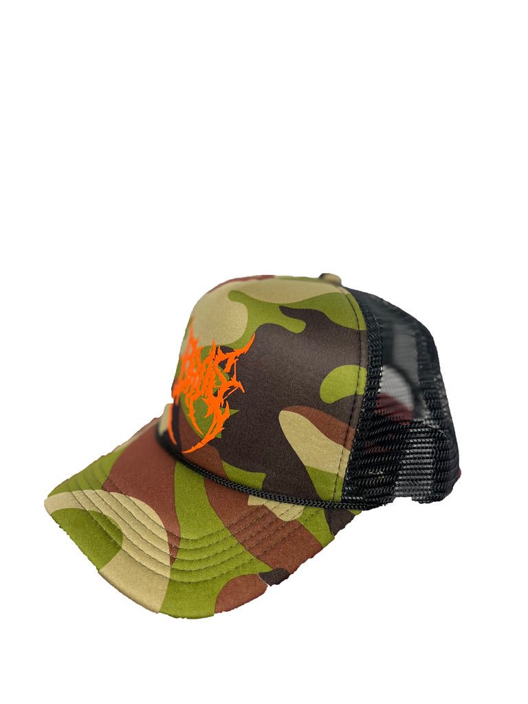 Camo Puff Print Trucker - Green - BrosXCo