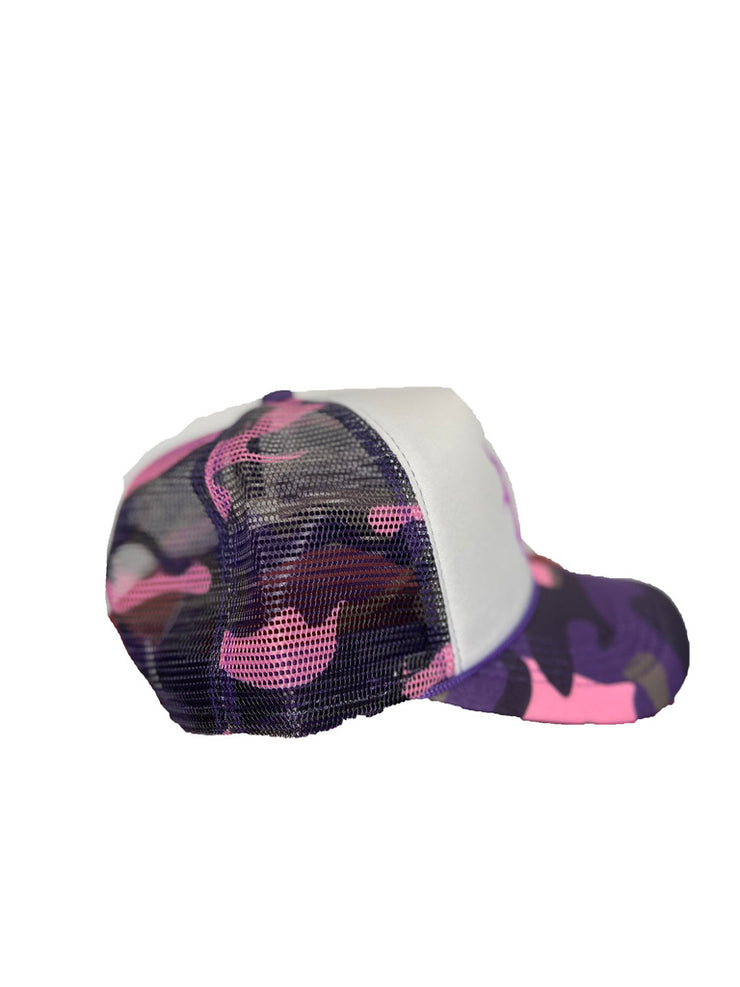 Camo Puff Print Trucker - Purple - BrosXCo