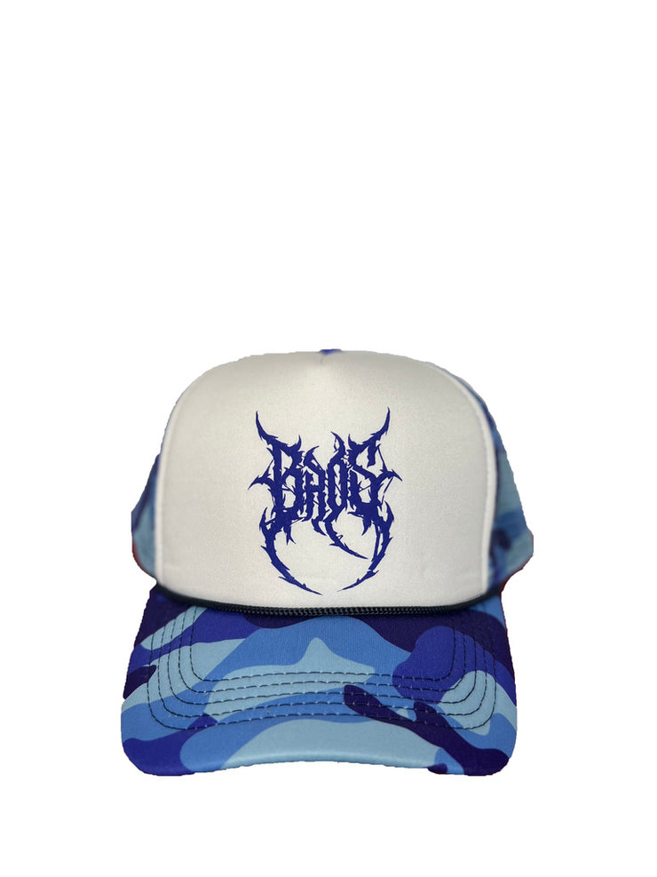 Camo Puff Print Trucker - Blue - BrosXCo