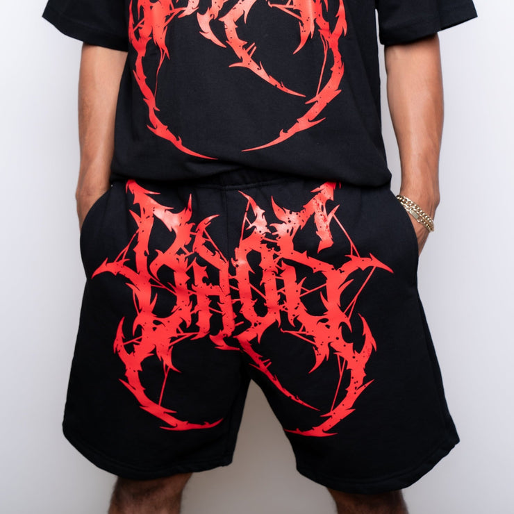 BLACK LOGO SHORTS - BrosXCo