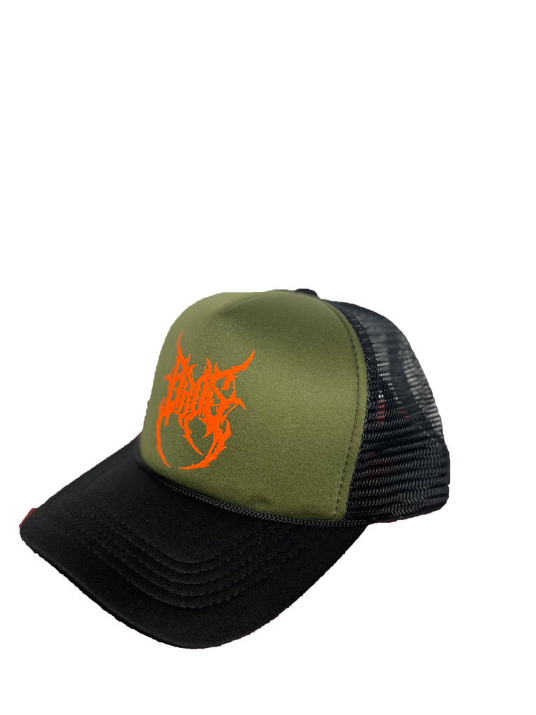 Puff Print Trucker - Olive - BrosXCo