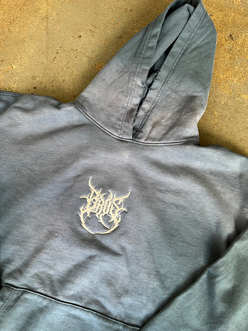 Washed Two Tone Hoodie - Blue - BrosXCo