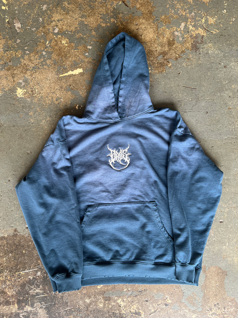 Washed Two Tone Hoodie - Blue - BrosXCo
