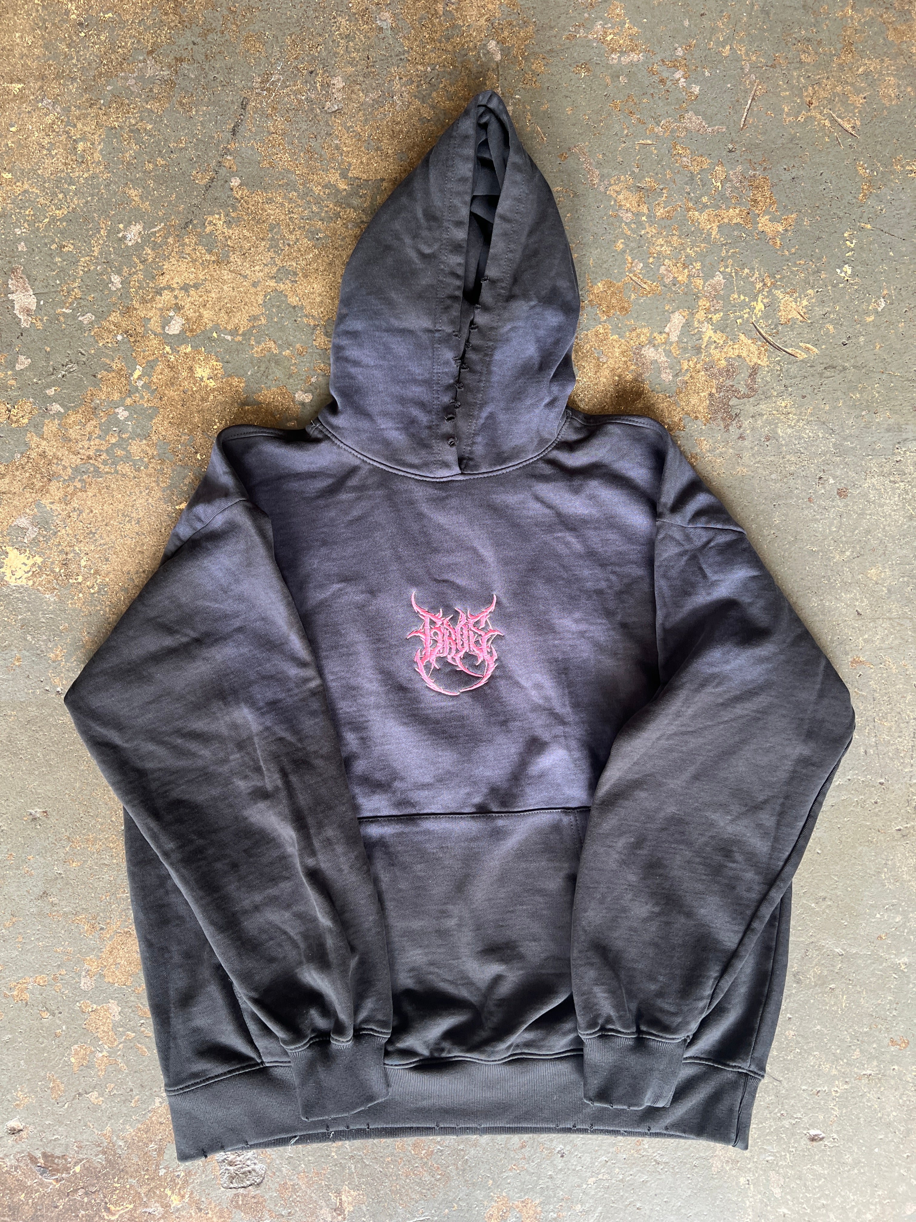 Washed Two Tone Hoodie - Black - BrosXCo