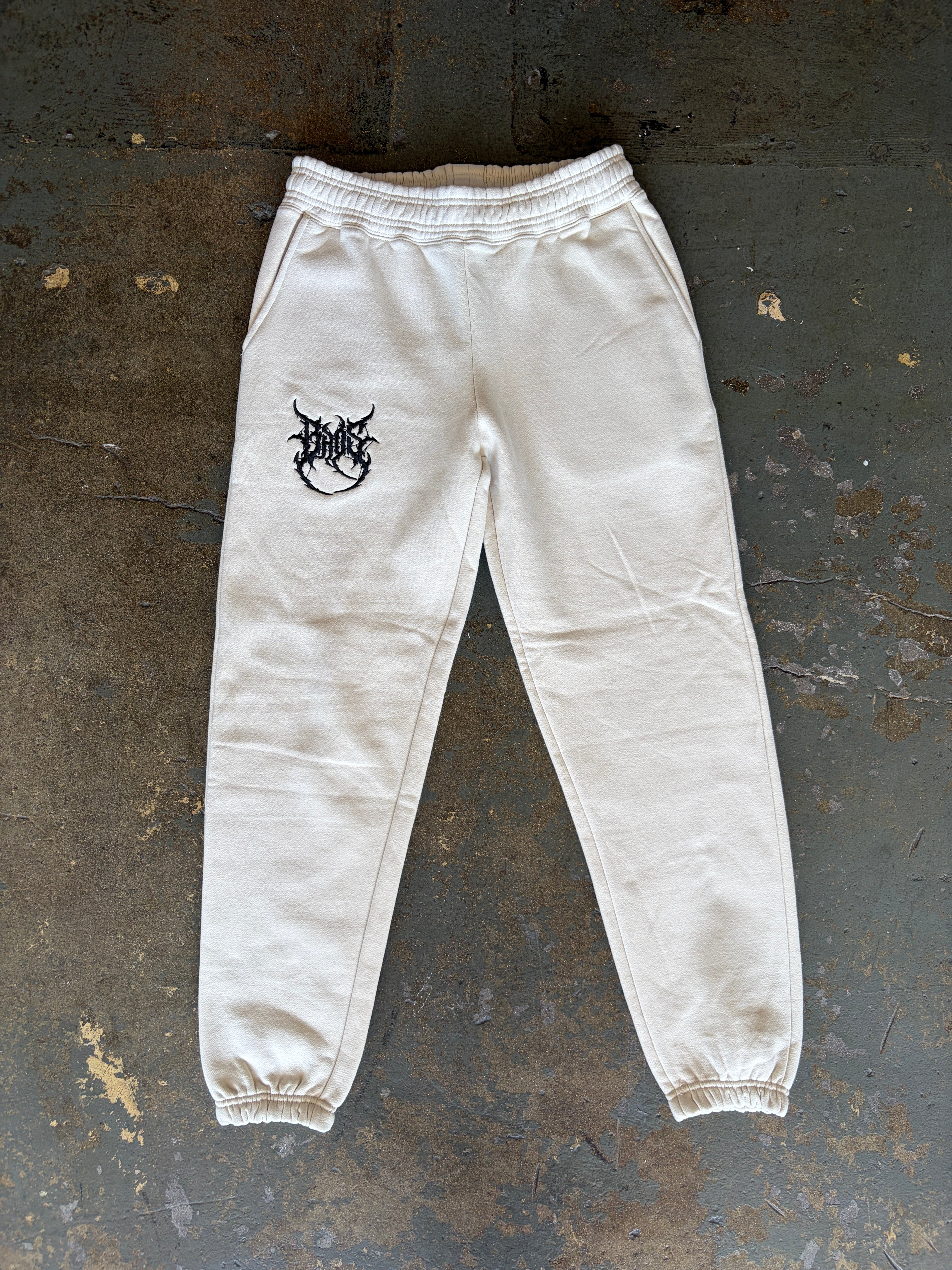 Cuffed Logo Sweatpants - Sand - BrosXCo