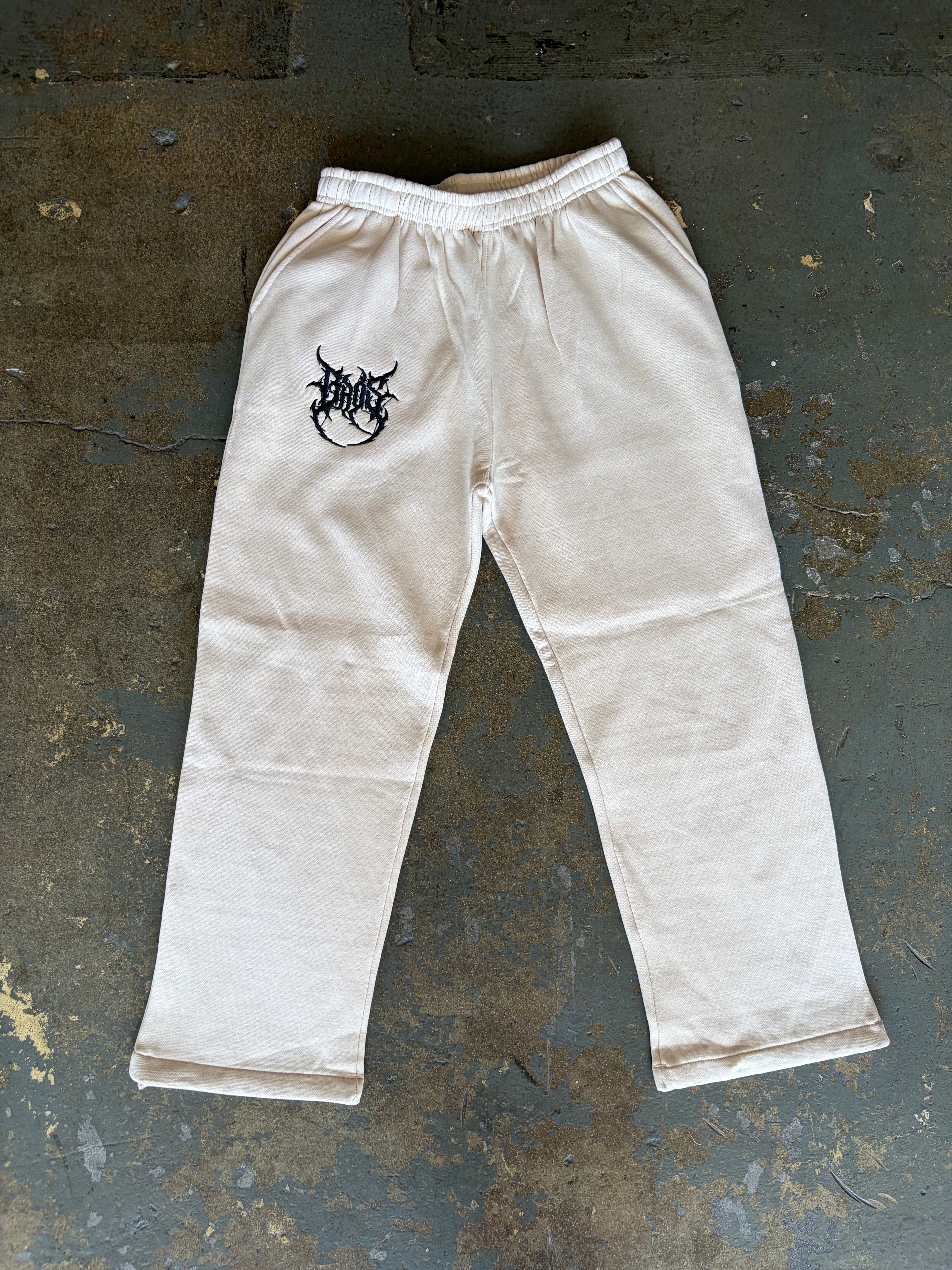 Uncuffed Logo Sweatpants - Sand - BrosXCo
