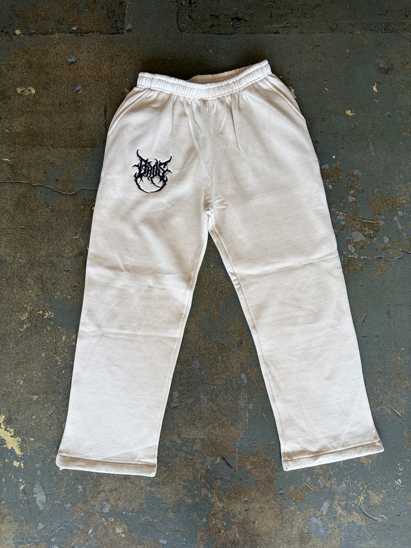 Uncuffed Logo Sweatpants - Sand - BrosXCo