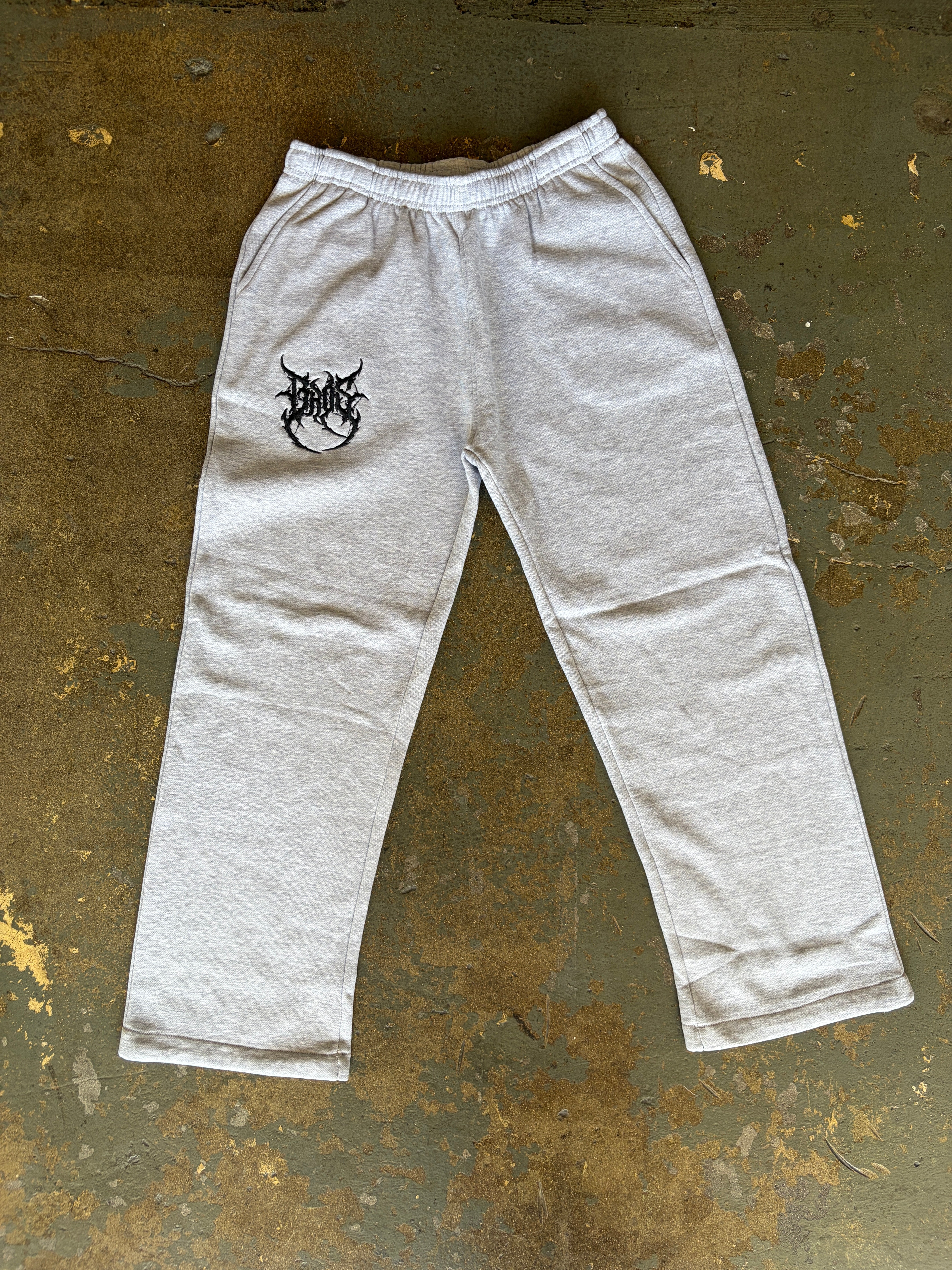 Uncuffed Logo Sweatpants - Grey - BrosXCo