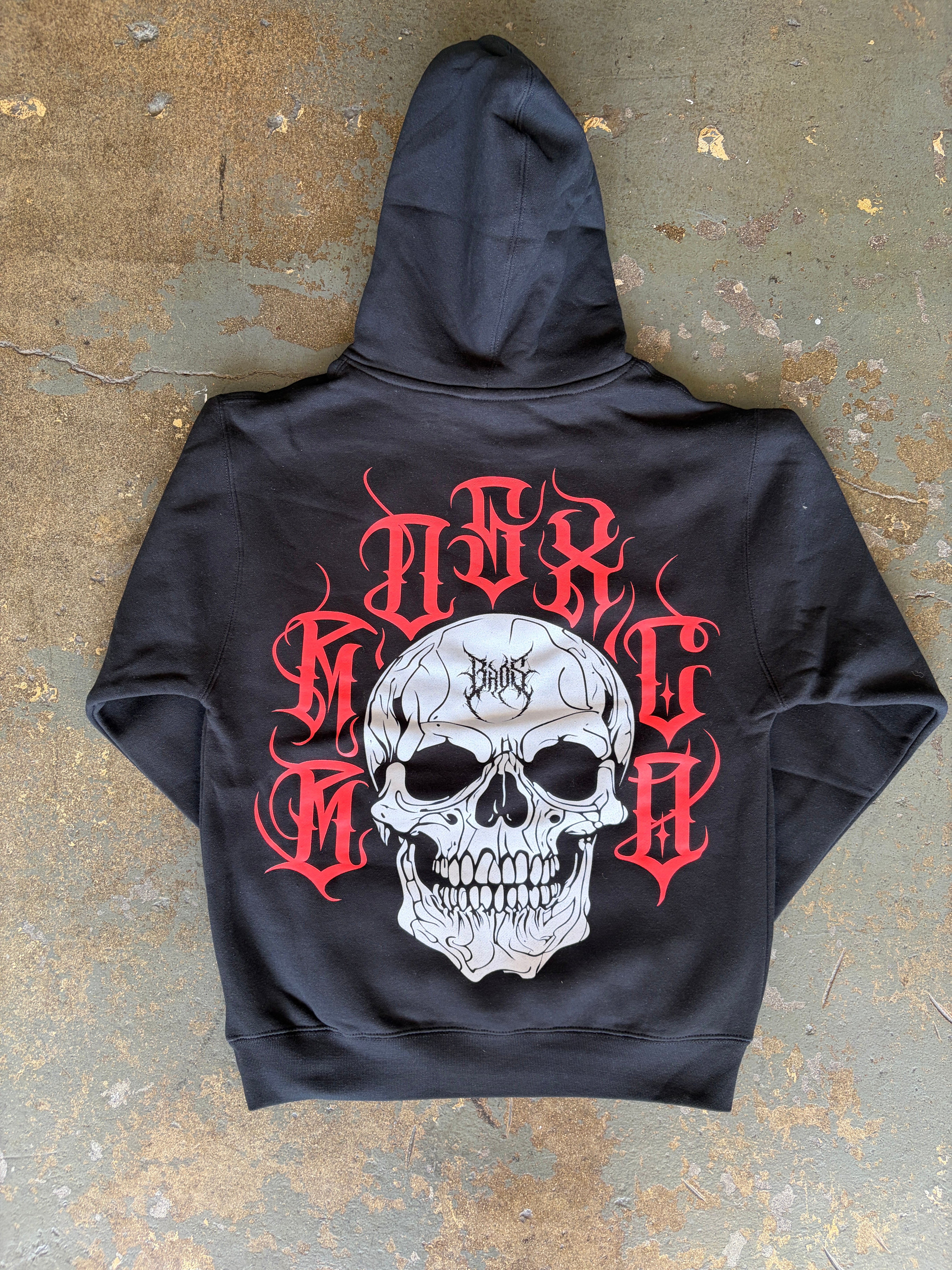 Skull Hoodie - Red - BrosXCo