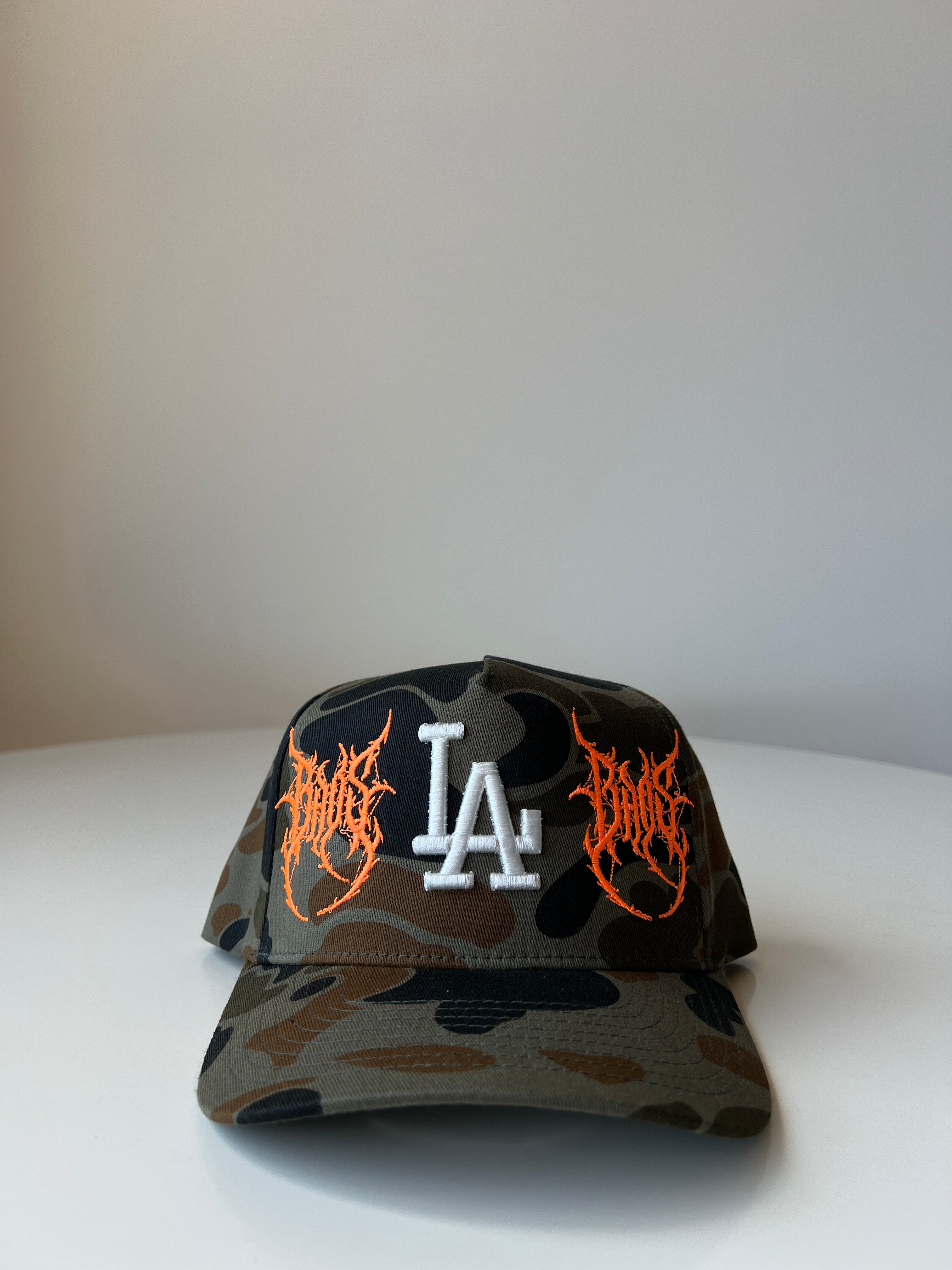 LA Snapback Hat - Olive Duck Camo - BrosXCo