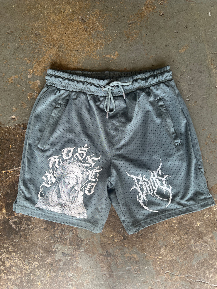 Mesh Virgin Mary Shorts - Green - BrosXCo