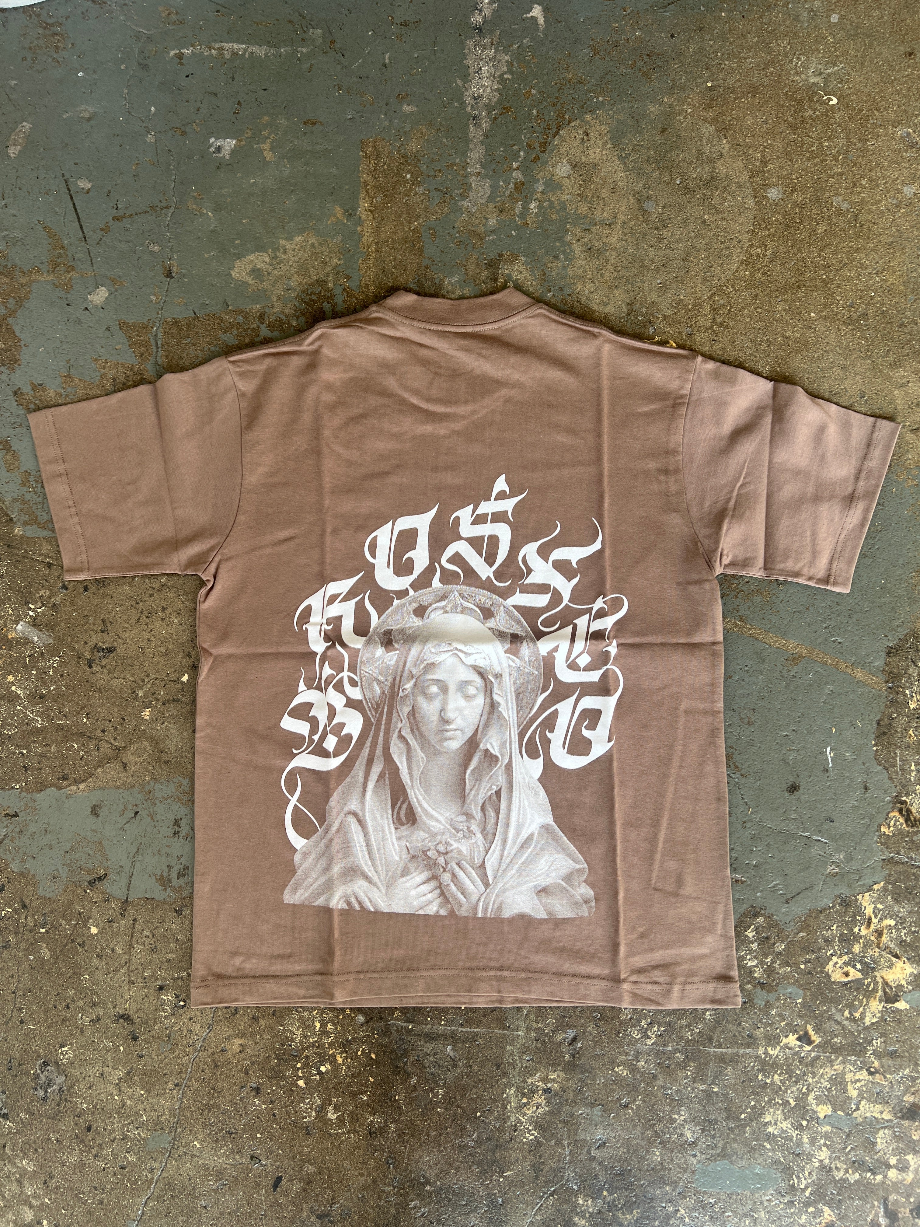 Virgin Mary Tee - Brown - BrosXCo