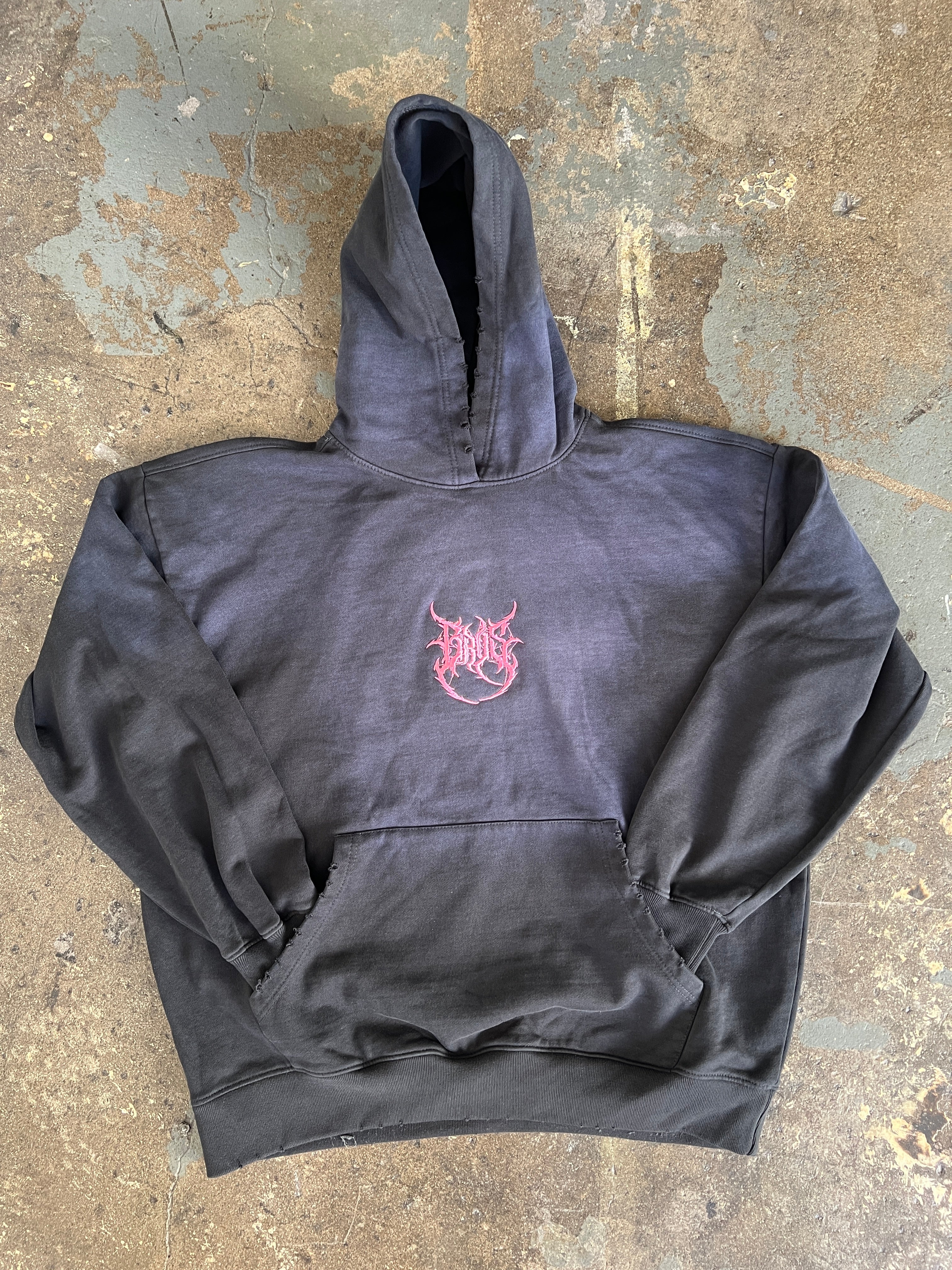 Washed Two Tone Hoodie - Black - BrosXCo