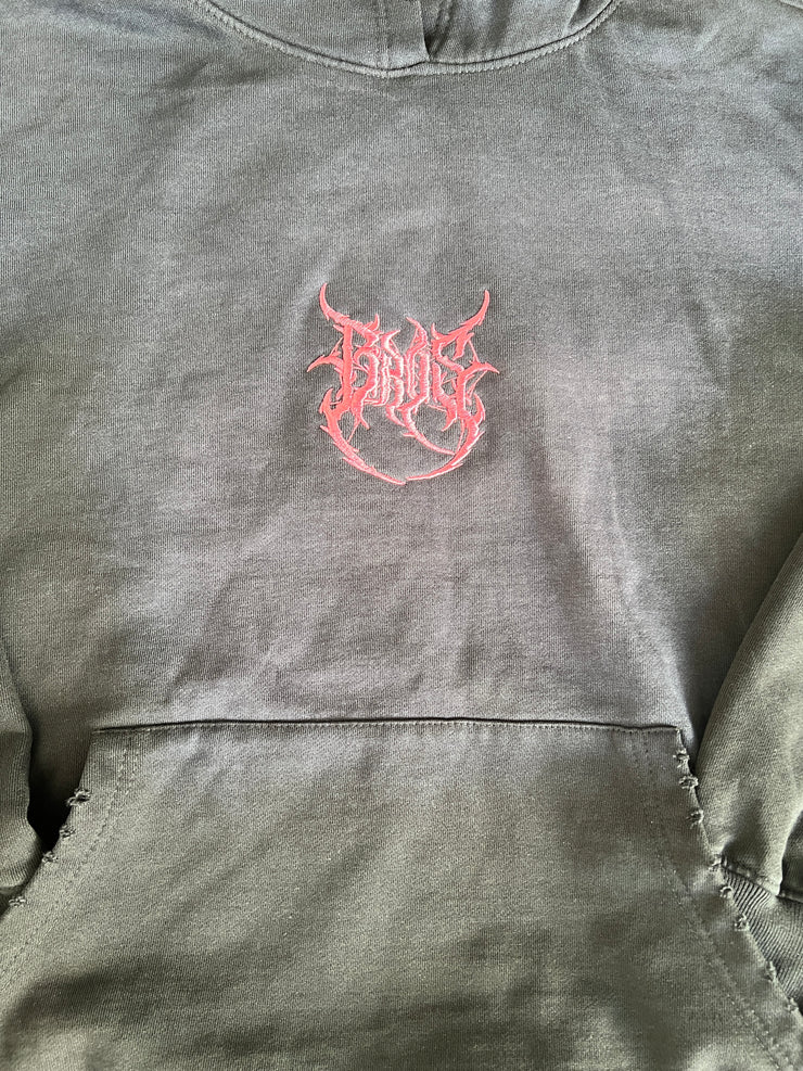 Washed Two Tone Hoodie - Black - BrosXCo